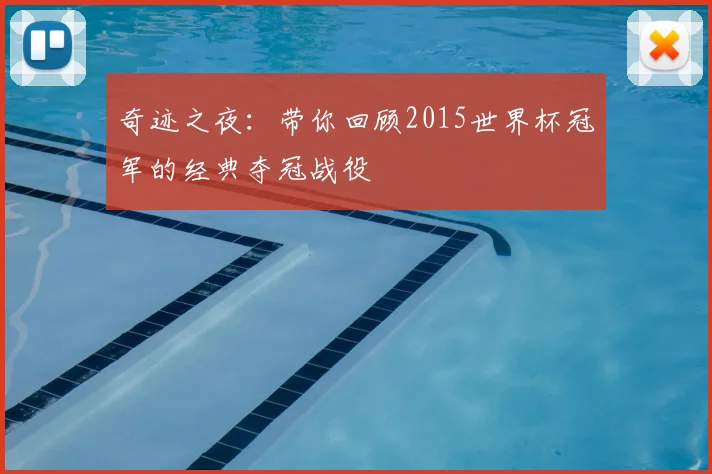 奇迹之夜：带你回顾2015世界杯冠军的经典夺冠战役