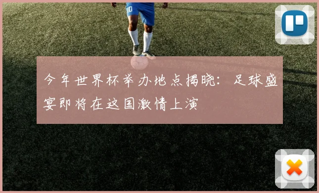 今年世界杯举办地点揭晓:足球盛宴即将在这国激情上演